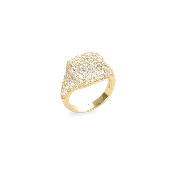 HONEYCOMB PINKY PAVE RING