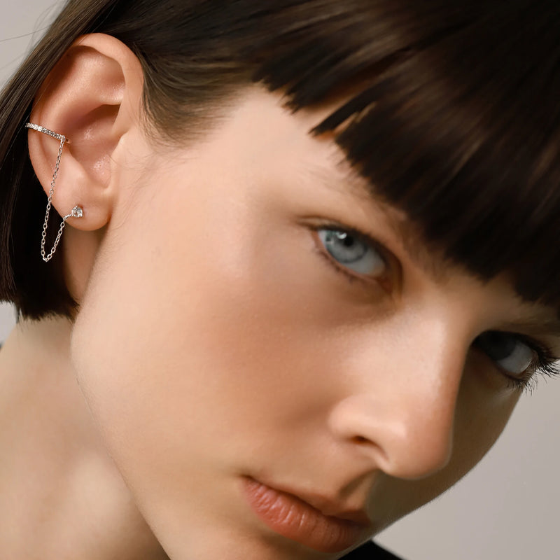 EAR CUFF WITH CHAIN EARRING