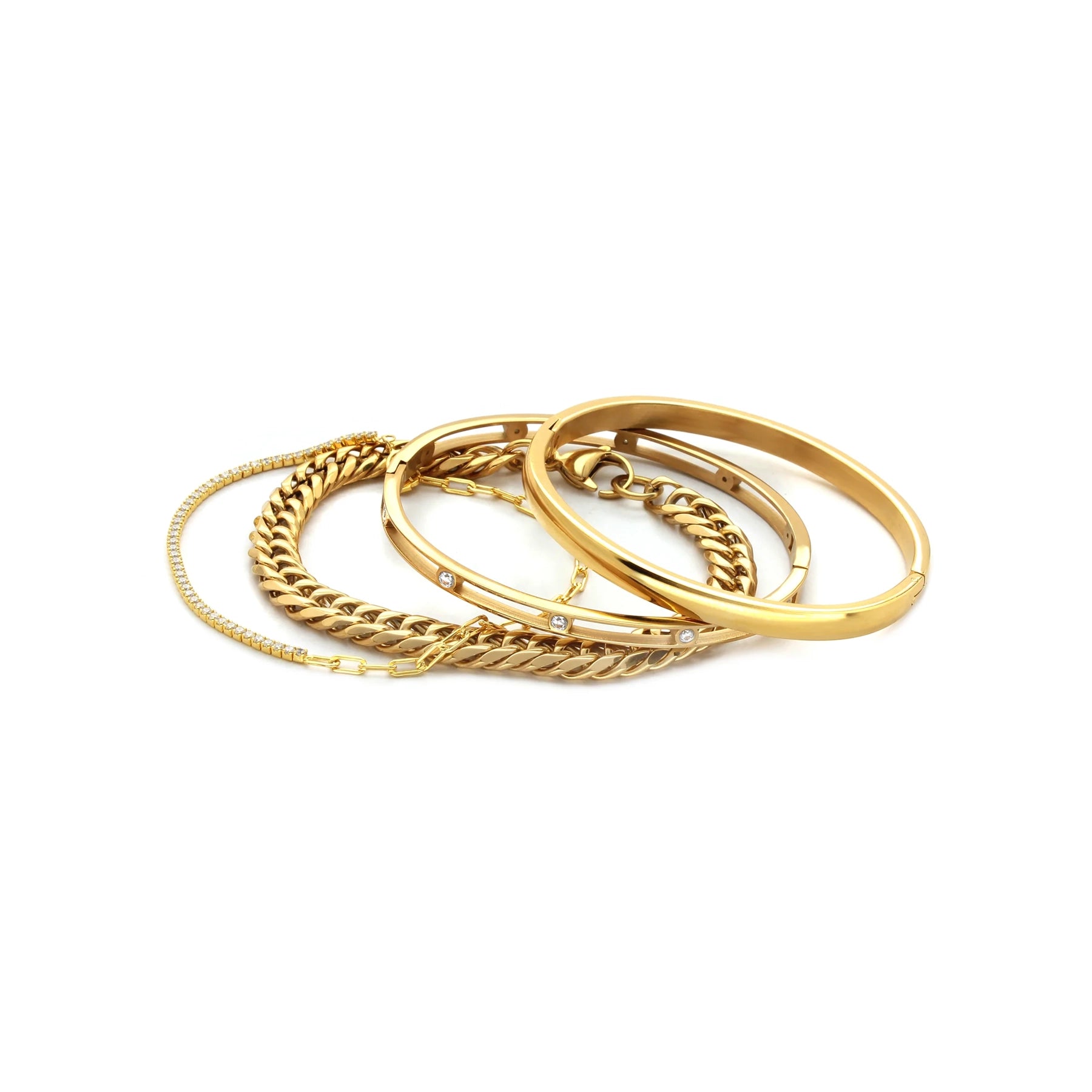 CHAIN GOLD BRACELET STACK– Artizan Joyeria