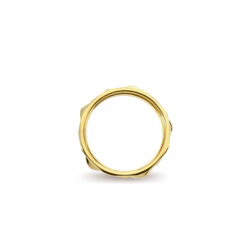 The THIN STACK RING which includes 2 18k Gold plated rings. One is the Rhombus ring with the shape of pentagon and the other is THE THIN RING.
