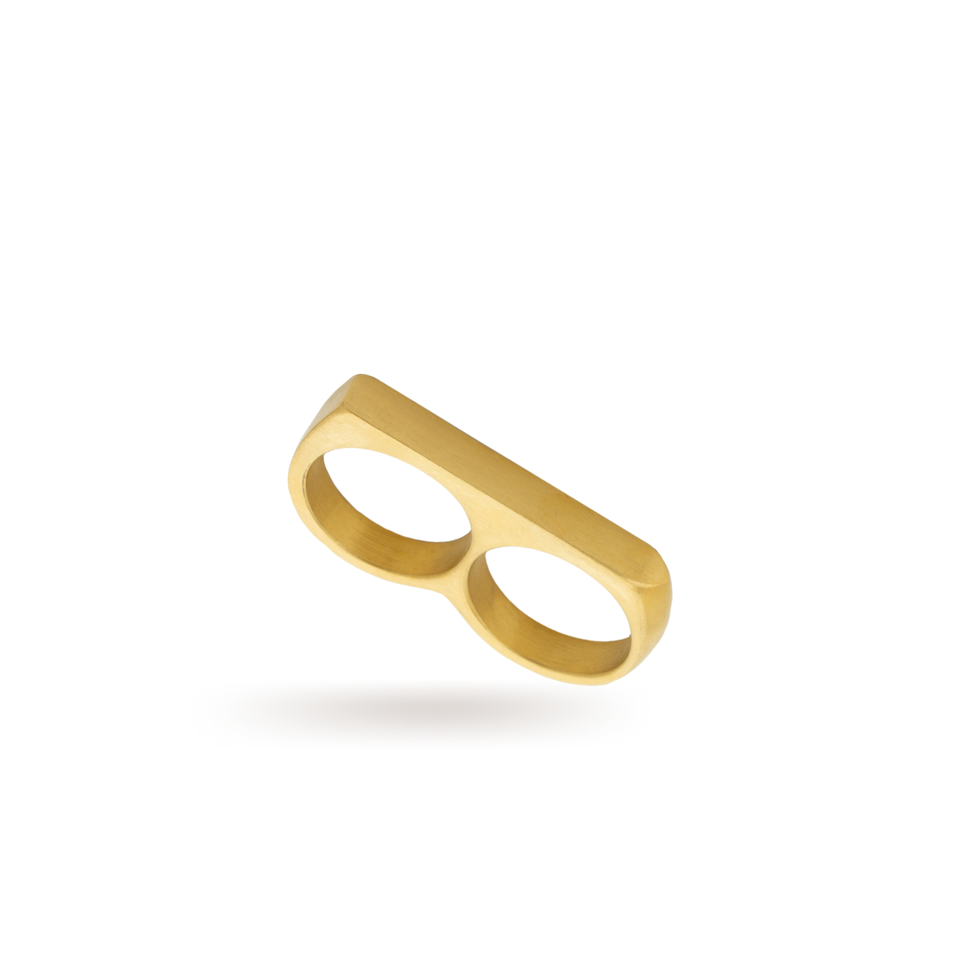 Stainless Steel and 18k Gold Over Stainless Steel Double Ring