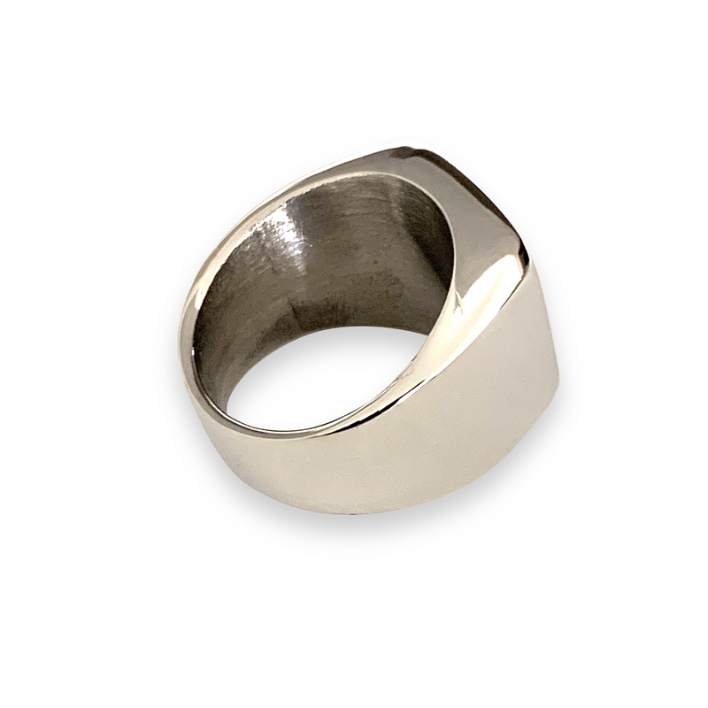 FOREVER RING SILVER is a wide ring which is made of non tarnish stainless steel.