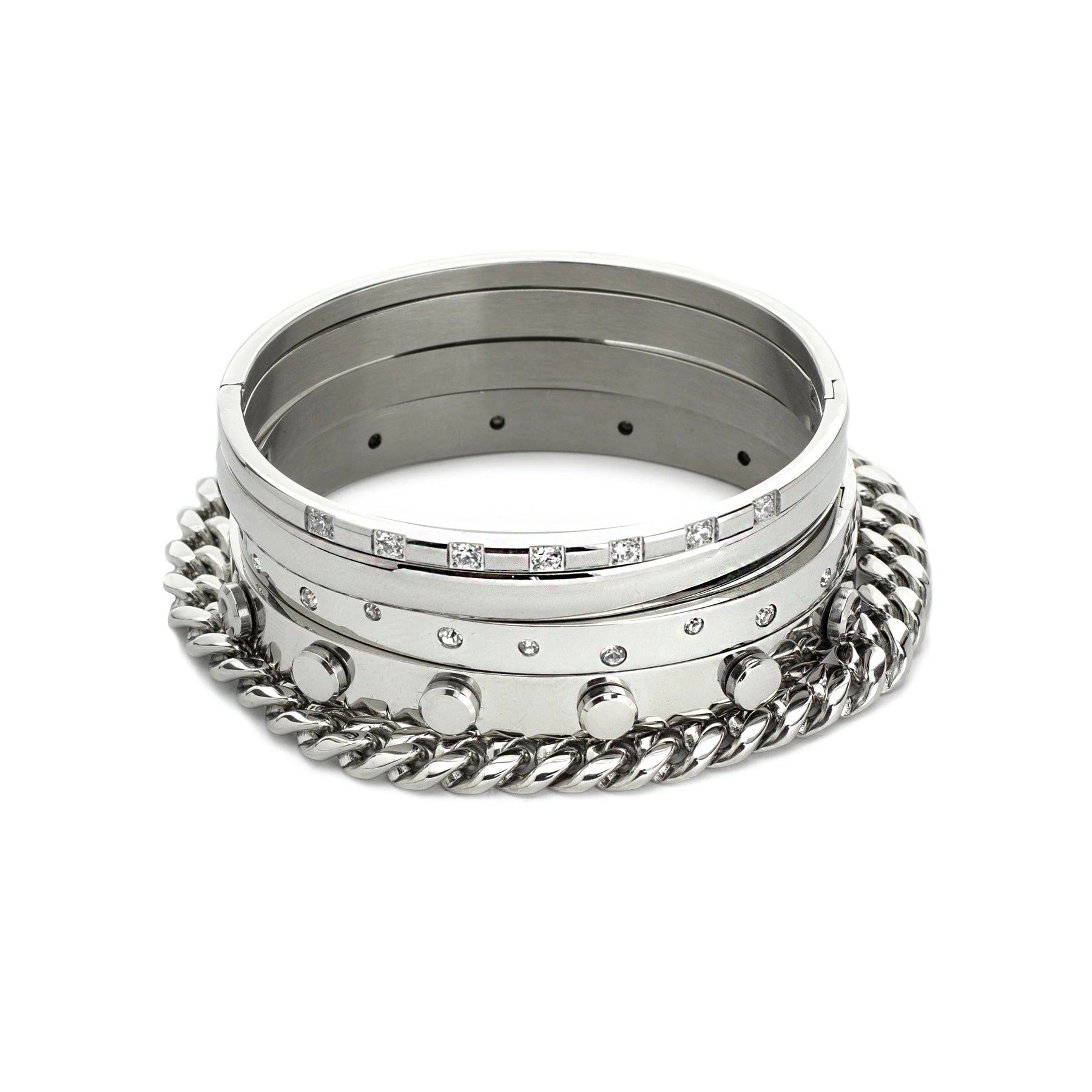 Louis Vuitton L to V Bracelet Silver Metal