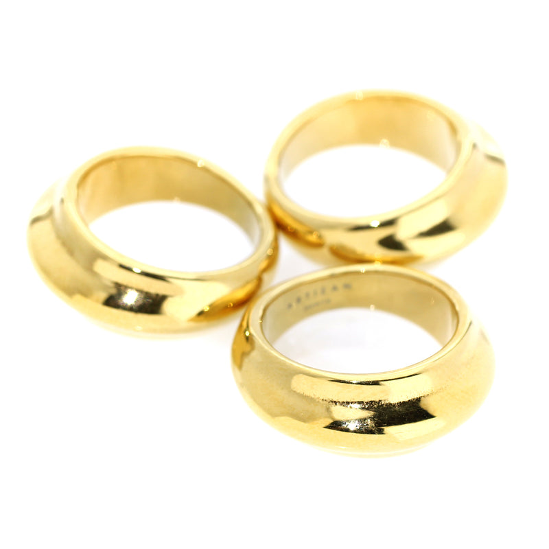 The Triplet Ring which  is made out of Stainless steel 18k gold plated. It comes with 3 identical separate rings.