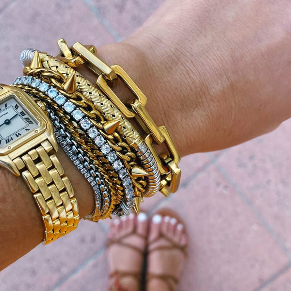 Stacking watch and on sale bracelets