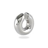 The Chunky Bagel Ear Cuff, a silver ear cuff with a thick, rounded design. ||| SILVER