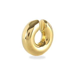 The Chunky Bagel Ear Cuff, a gold ear cuff with a thick, rounded design.