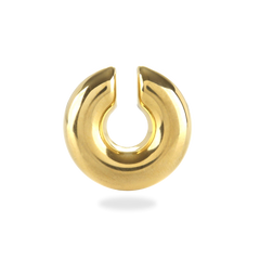 The Chunky Bagel Ear Cuff, a gold ear cuff with a thick, rounded design. ||| GOLD