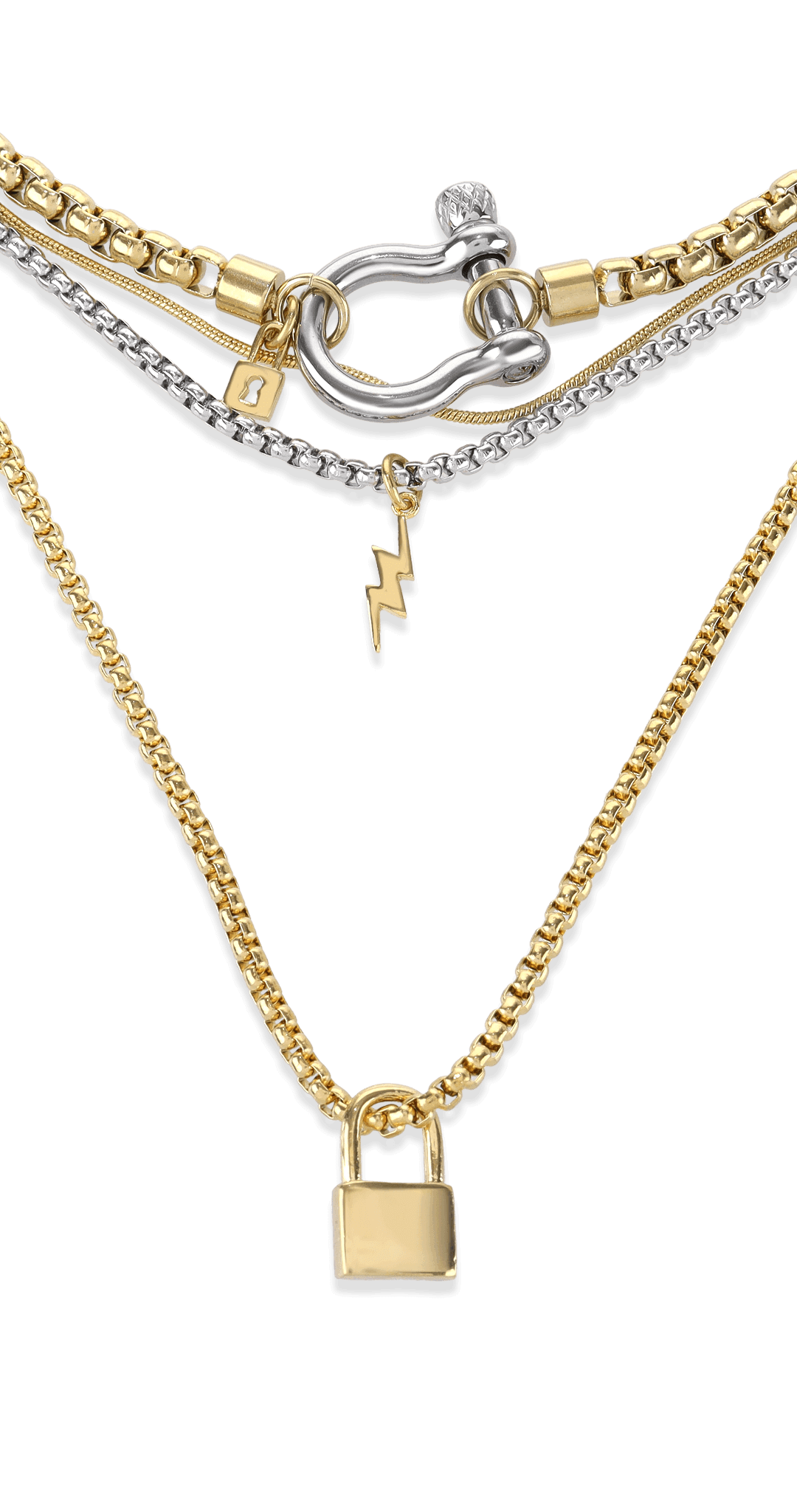 Horseshoe Lock Layered Necklace Set– Artizan Joyeria