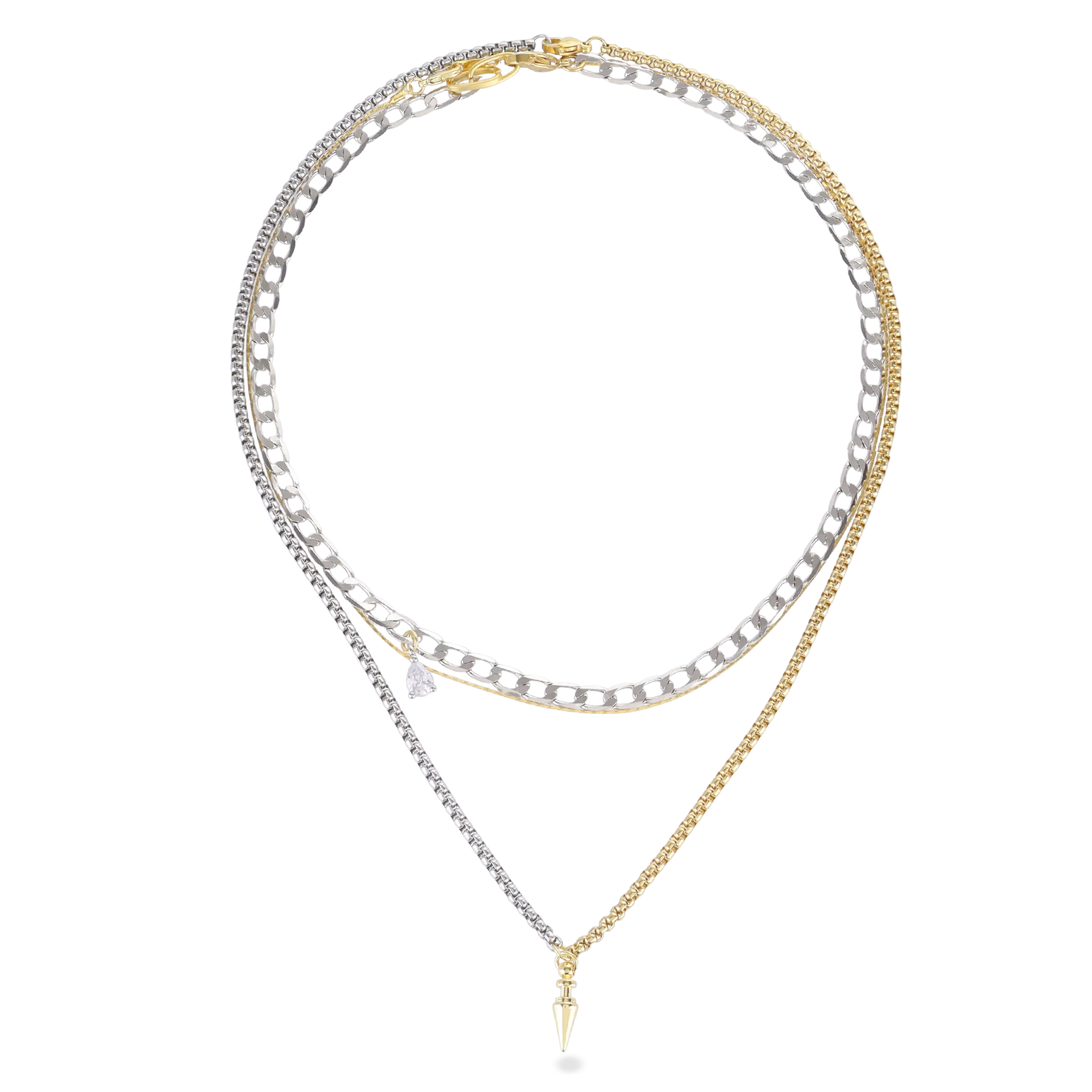 SPIKE TRIO LAYERED NECKLACE SET– Artizan Joyeria