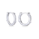 The Touch Spike Hoop, a silver hoop earring with a unique spike design and accents of sparkling cubic zirconia stones.