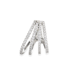 The Full Eternity Ear Cuff, a bold silver-tone cuff adorned with sparkling stones, offering a statement look without piercings.|||Silver