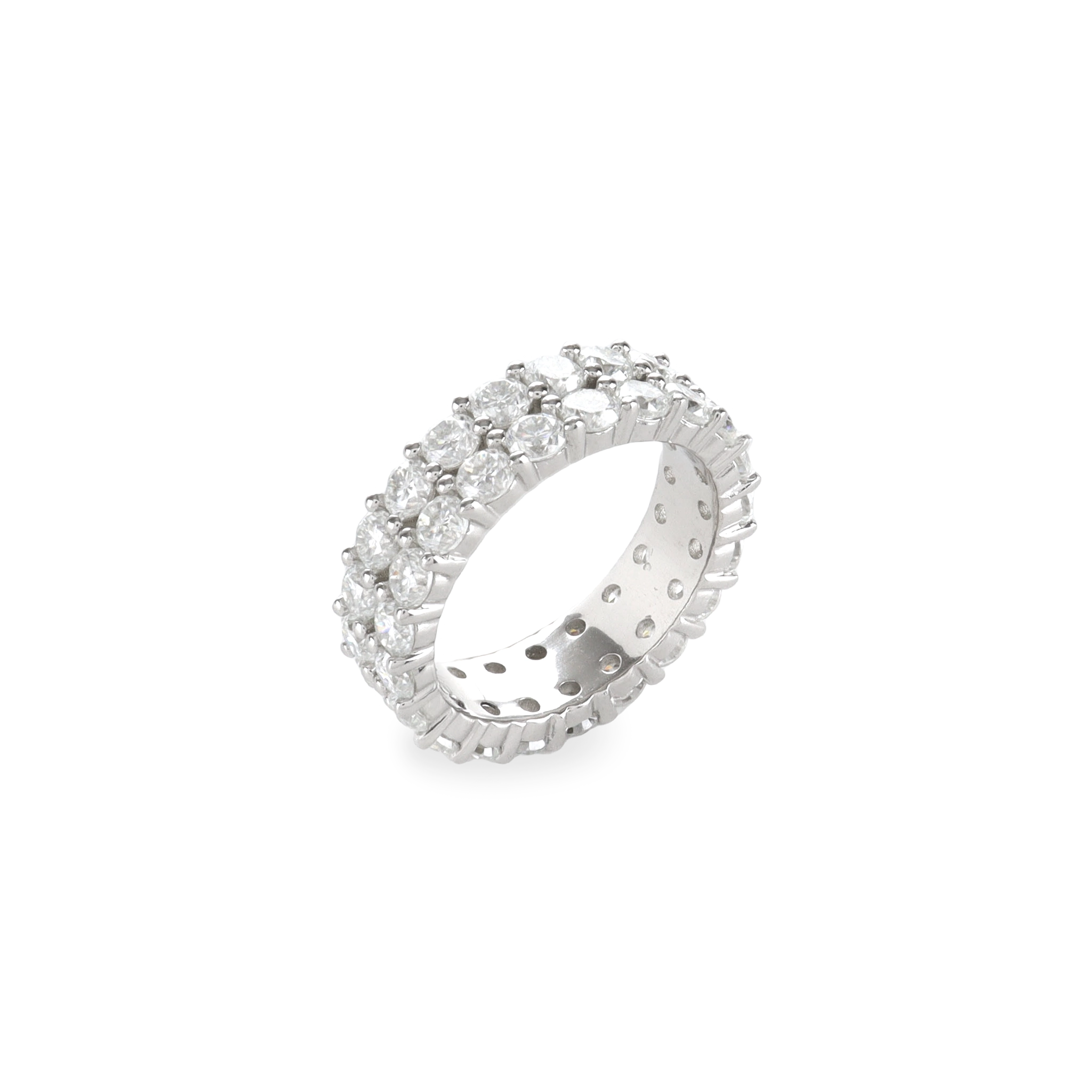 The BOLD ETERNITY DIAMOND RING, a stunning silver ring featuring a full band of sparkling diamonds, symbolizing everlasting love and commitment.