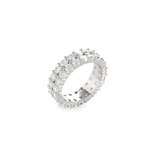 The BOLD ETERNITY DIAMOND RING, a stunning silver ring featuring a full band of sparkling diamonds, symbolizing everlasting love and commitment.