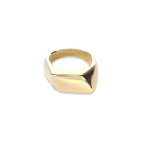 The Deformed Rectangle Ring which is a single-piece gold ring, features a bold, sculptural design with a modern, abstract rectangular shape. Its smooth, high-polish finish gives it a sleek and contemporary aesthetic, making it a standout statement accessory for any outfit. Perfect for those who love unique and minimalist jewelry.
