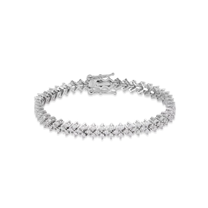 The Thick Tennis Bracelet, a statement silver bracelet with multiple rows of sparkling cubic zirconia stones.