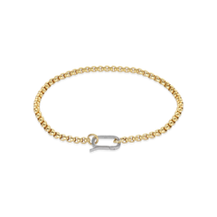 The Unique Can Opener Box Chain Bracelet featuring a distinctive gold link design and a secure clasp ||| GOLD