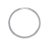 The Tropicana Chain, a silver cuban link chain necklace with a classic design.