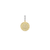 The Zodiac Clip On Charm, a gold charm with the Libra zodiac symbol and cubic zirconia accents. ||| LIBRA/MIX