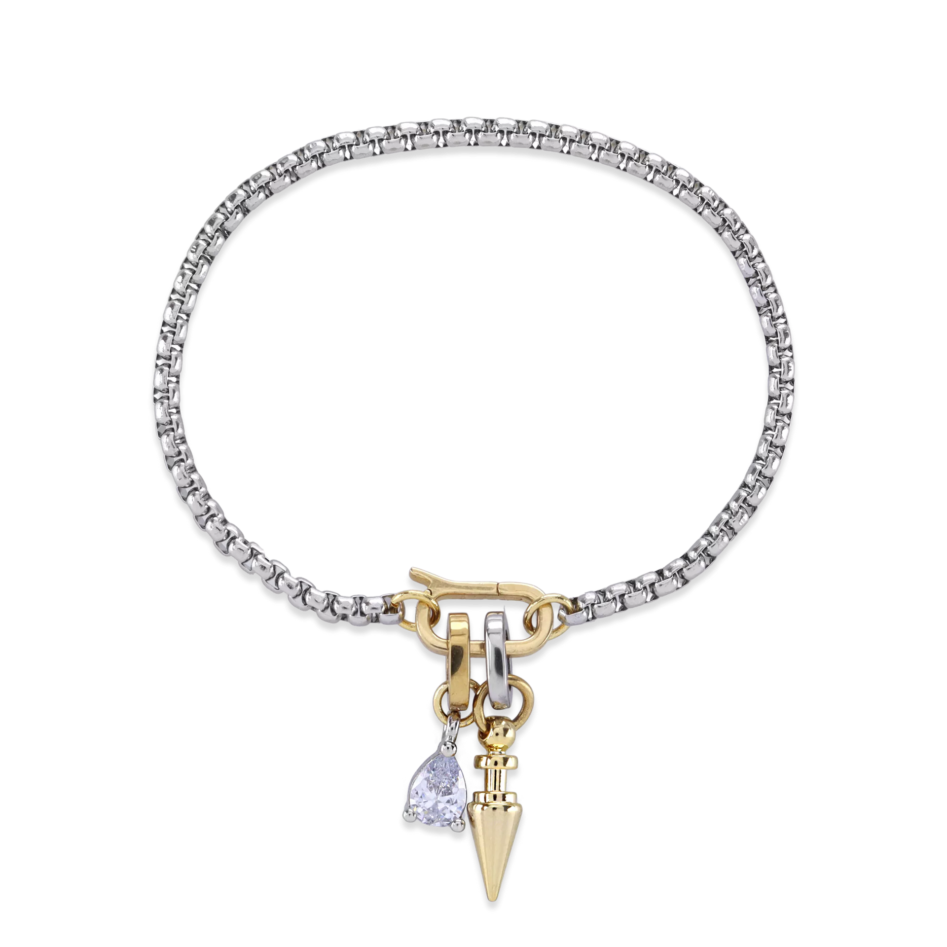 CAN OPENER SPIKE CHARM BRACELET– Artizan Joyeria
