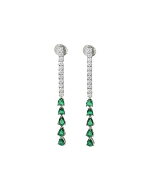 EMERALD DROP TENNIS EARRINGS