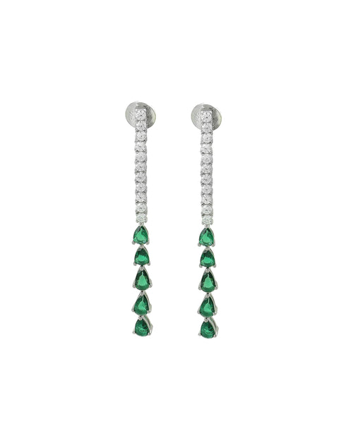 EMERALD DROP TENNIS EARRINGS
