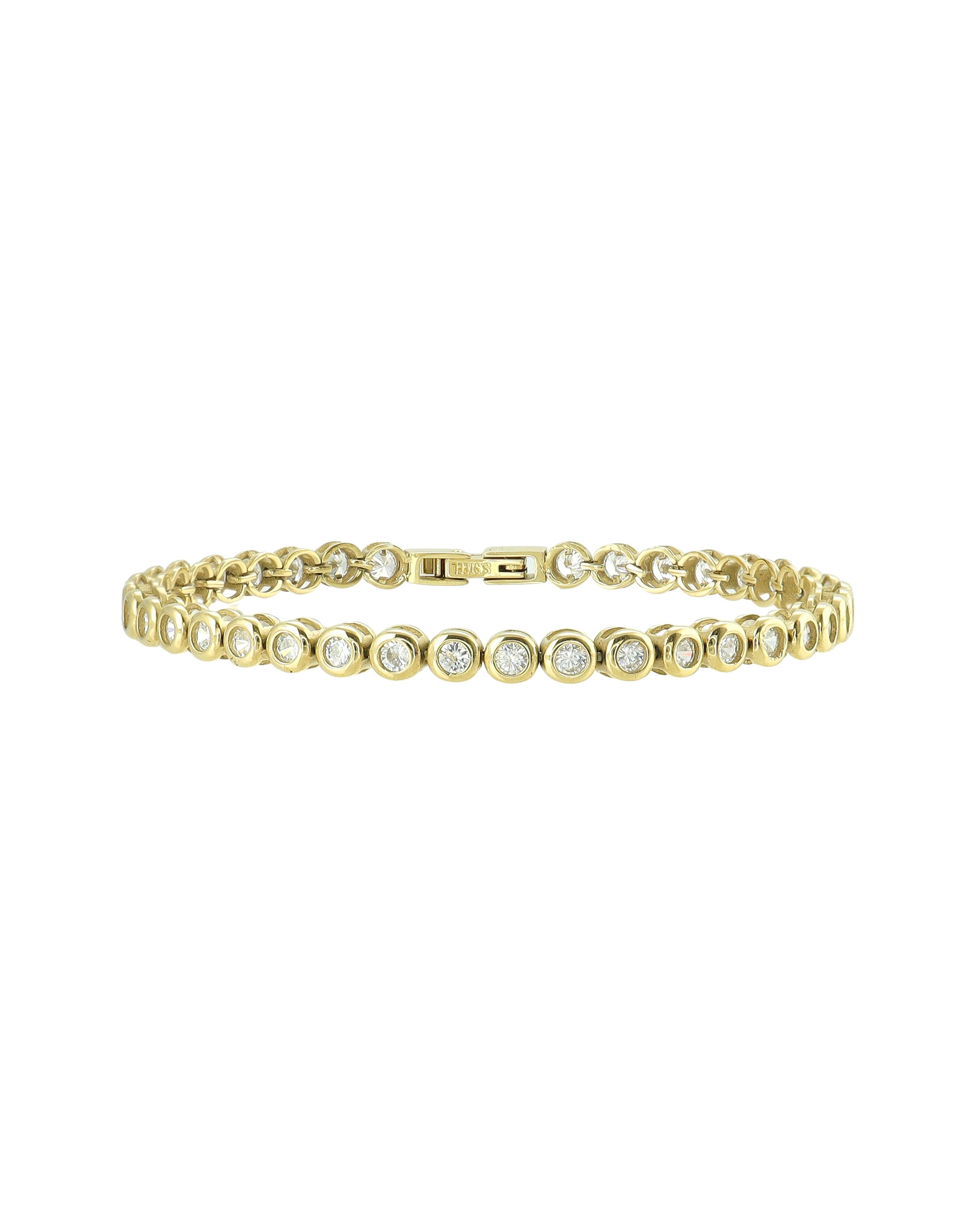 4MM ROUND BEZEL GOLD TENNIS BRACELET