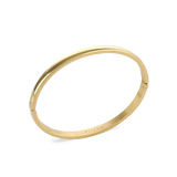 The Plain Bangle, which is a single-piece gold bangle, features a smooth and polished finish, offering a timeless and minimalist style that works perfectly on its own or stacked with other bangles for an elegant touch. ||| GOLD