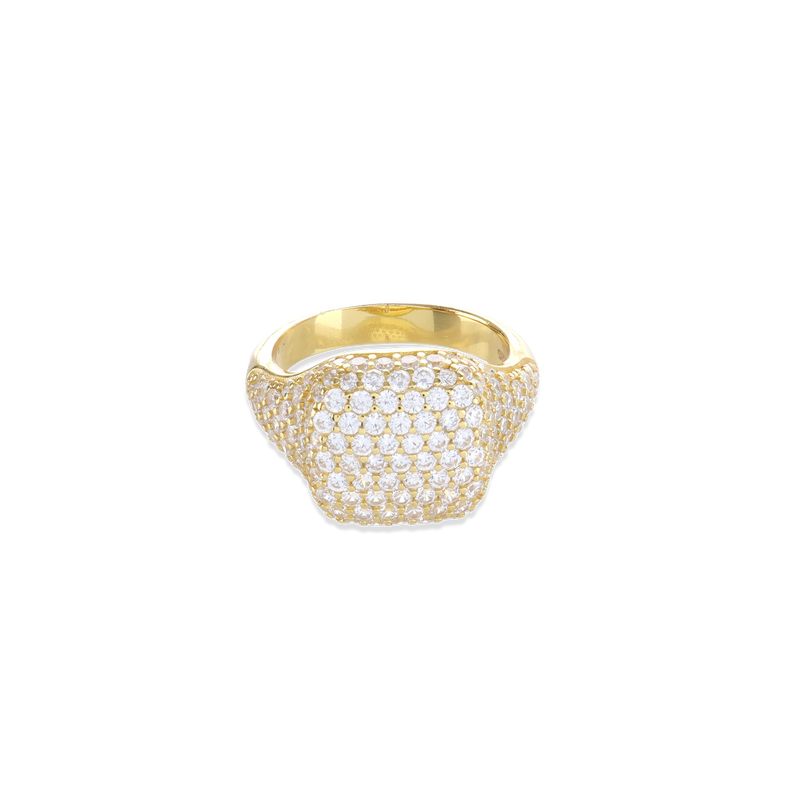HONEYCOMB PINKY PAVE RING