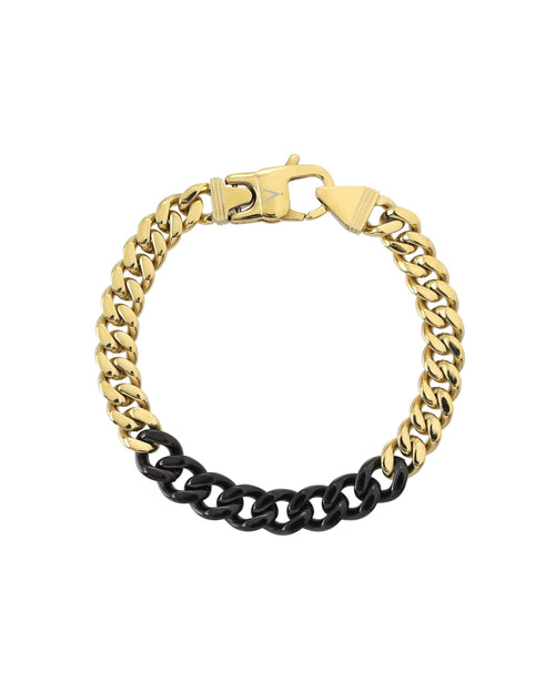 TWO-TONE CURB CHAIN BRACELET