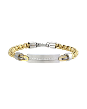 TWO-TONE BOX CHAIN BAR BRACELET