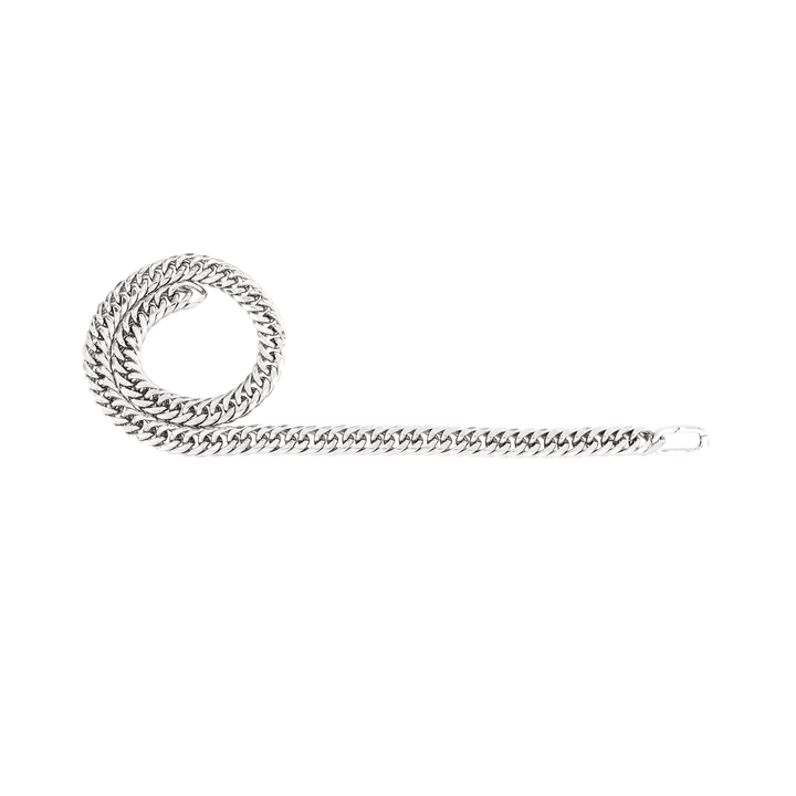 The Just Click Silver Chain, a single silver chain with a lobster clasp closure. ||| SILVER