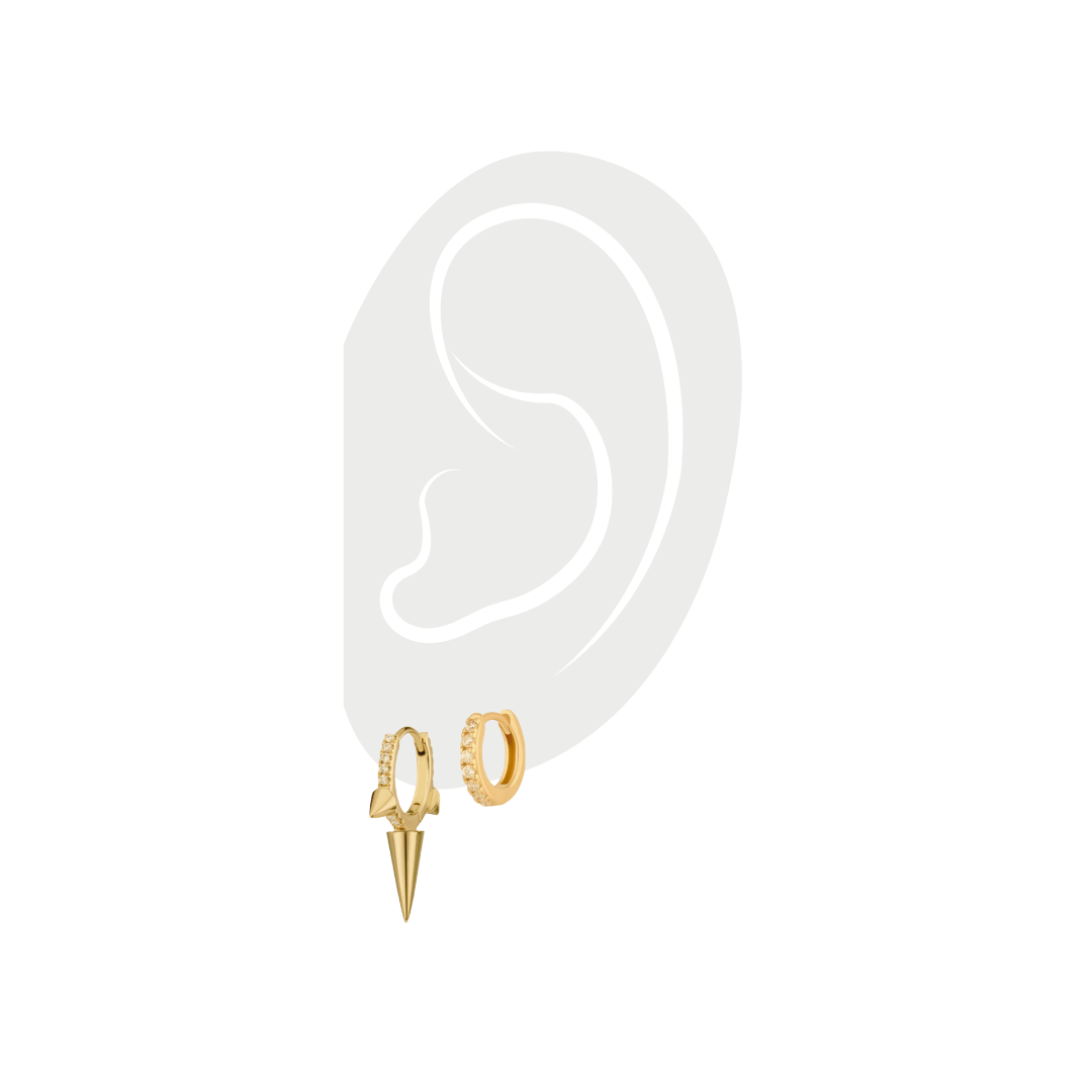 EAR PARTY GOLD SET - 3 & 2 HOLES – Artizan Joyeria