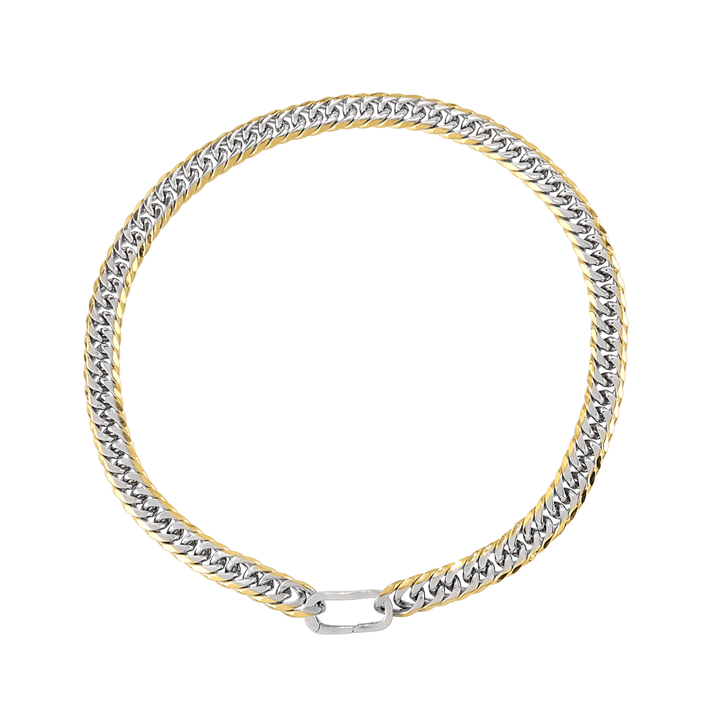 The Just Click Mix Chain, a single silver and gold chain with a silver lobster clasp closure. ||| MIX