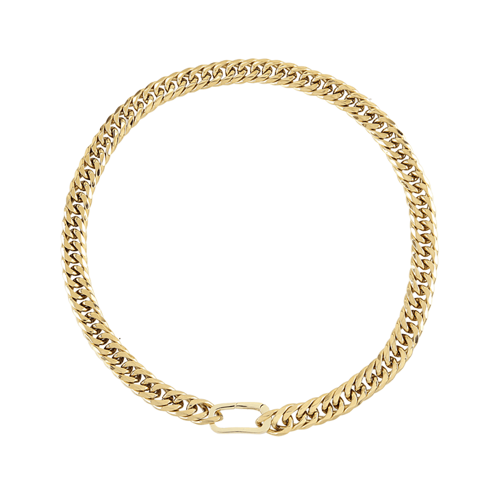 The Just Click Gold Chain, a single gold chain with a lobster clasp closure. ||| GOLD