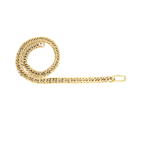 The Just Click Gold Chain, a single gold chain with a lobster clasp closure.