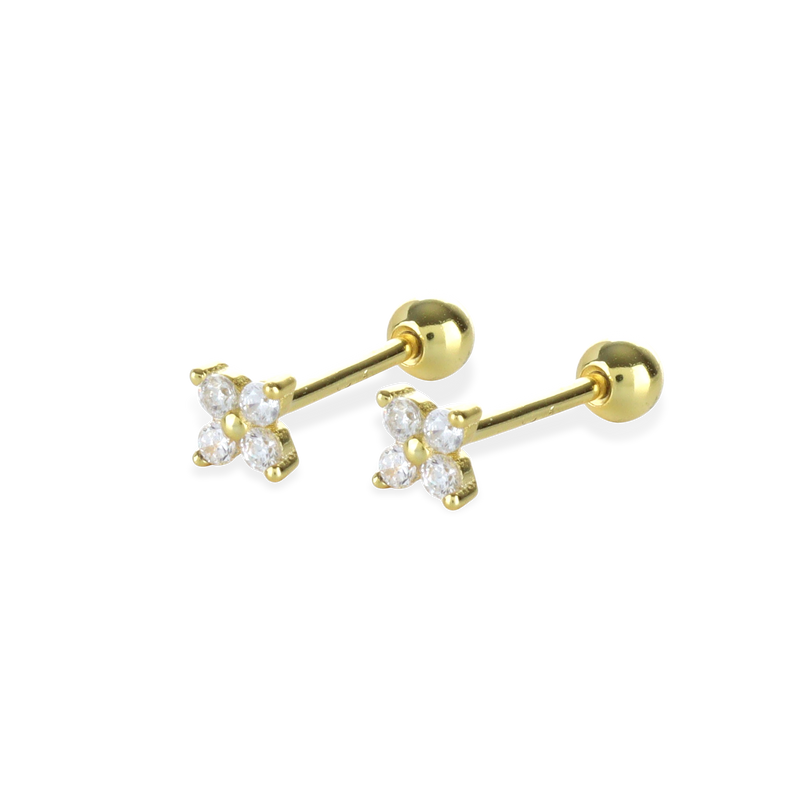 GOLD PETAL PIERCING EARRINGS