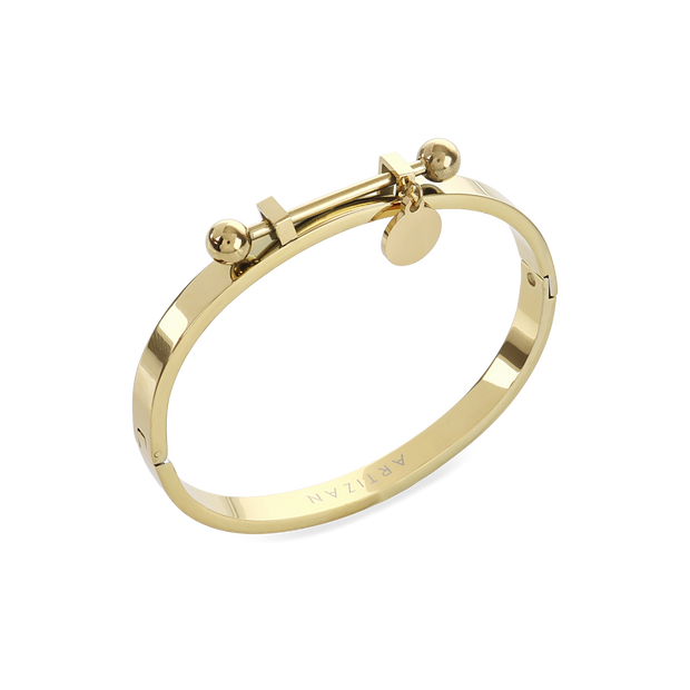Louisiana Expandable Bangle Charm Bracelet in Gold