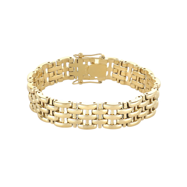 Artizan Joyeria Bracelet featuring a chunky gold link design with a secure clasp, showcasing a bold and polished finish