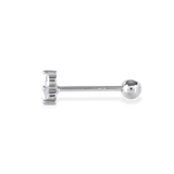 The Triangle Piercings Earring, which is a single-piece silver stud earring, feature three sparkling stones arranged in a triangular formation.