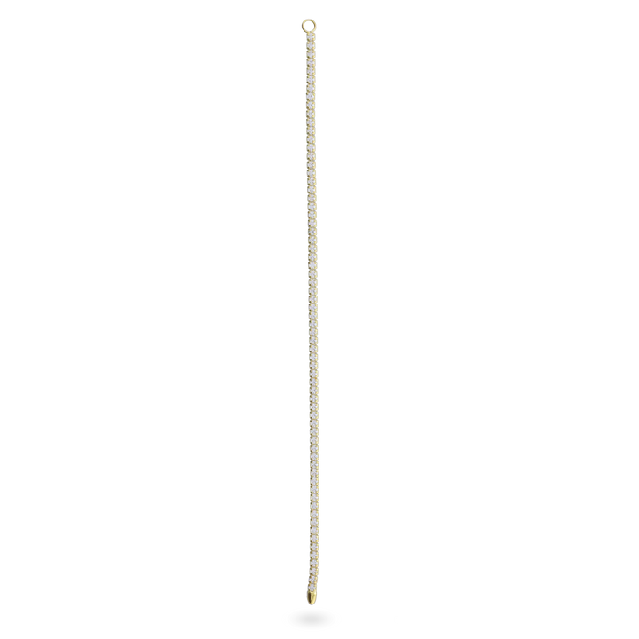 The Tennis Earring Chain, a single gold chain earring with tiny sparkling stones. ||| GOLD