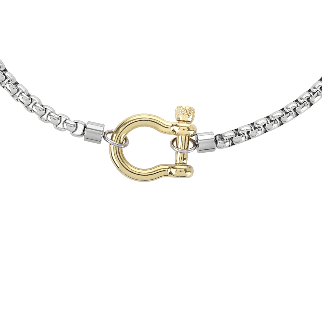 アクセサリー uhouho Mixed Metal Box Chain Horseshoe Necklace– Artizan Joyeria