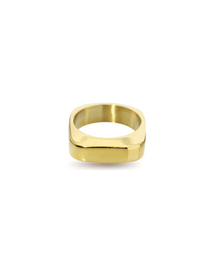 The RECTANGLE RING which is an 18k Gold plated rectangular shaped ring.