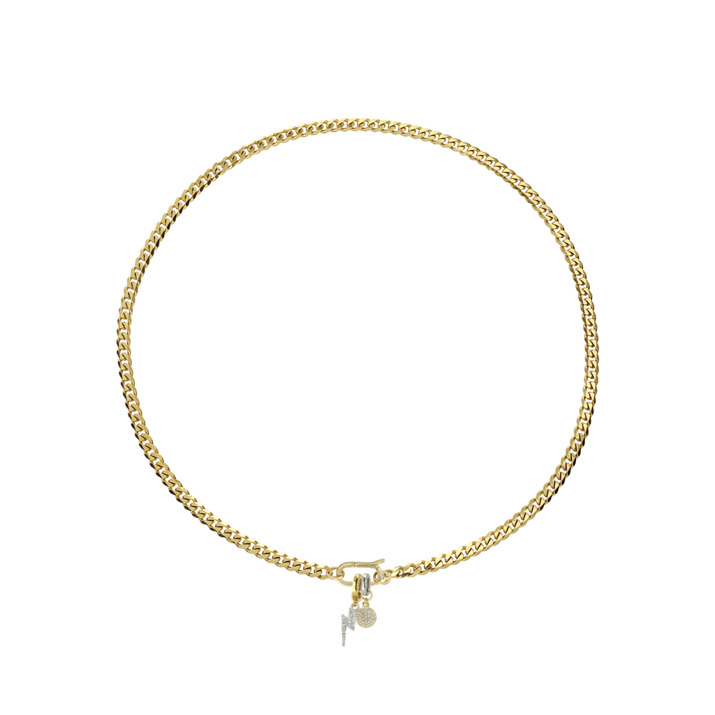 LINK CUBAN LIGHTNING CHARM NECKLACE – Artizan Joyeria