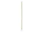 The Tennis Earring Chain, a single long gold chain earring with tiny sparkling stones.||| GOLD