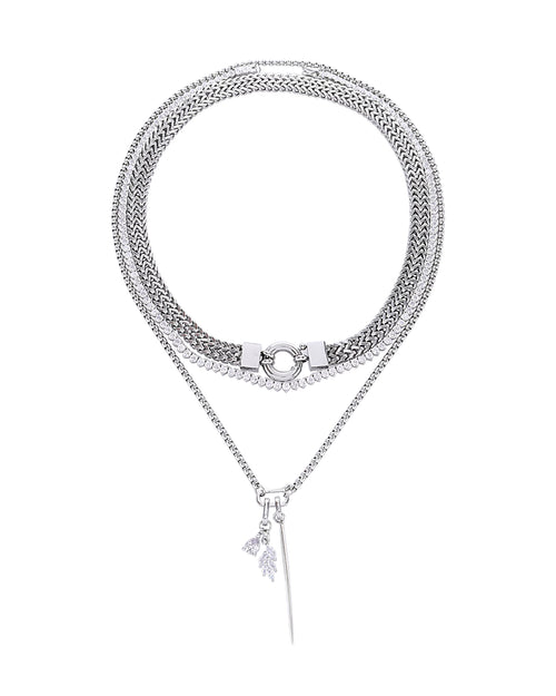 THE NEEDLE AND THE TENNIS LAYERED NECKLACE SET