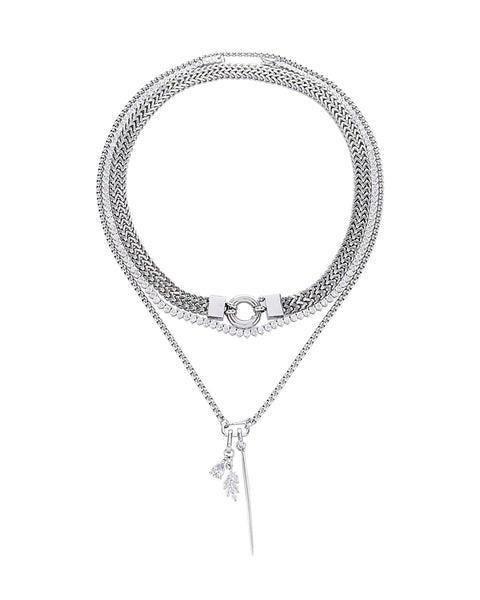 The Needle and Tennis Layered Necklace Set– Artizan Joyeria