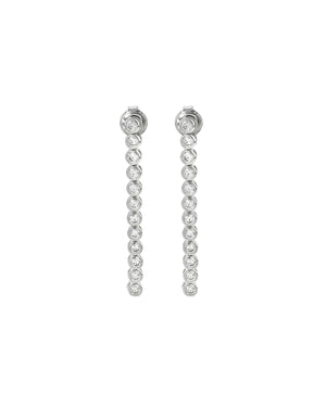 ROUND BEZEL DROP EARRINGS