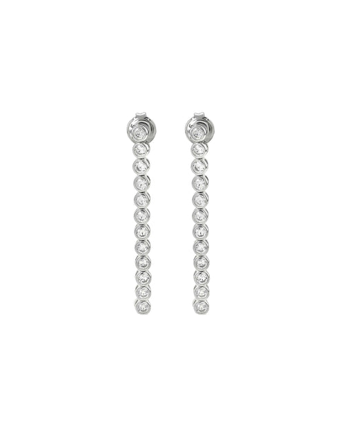 ROUND BEZEL DROP EARRINGS