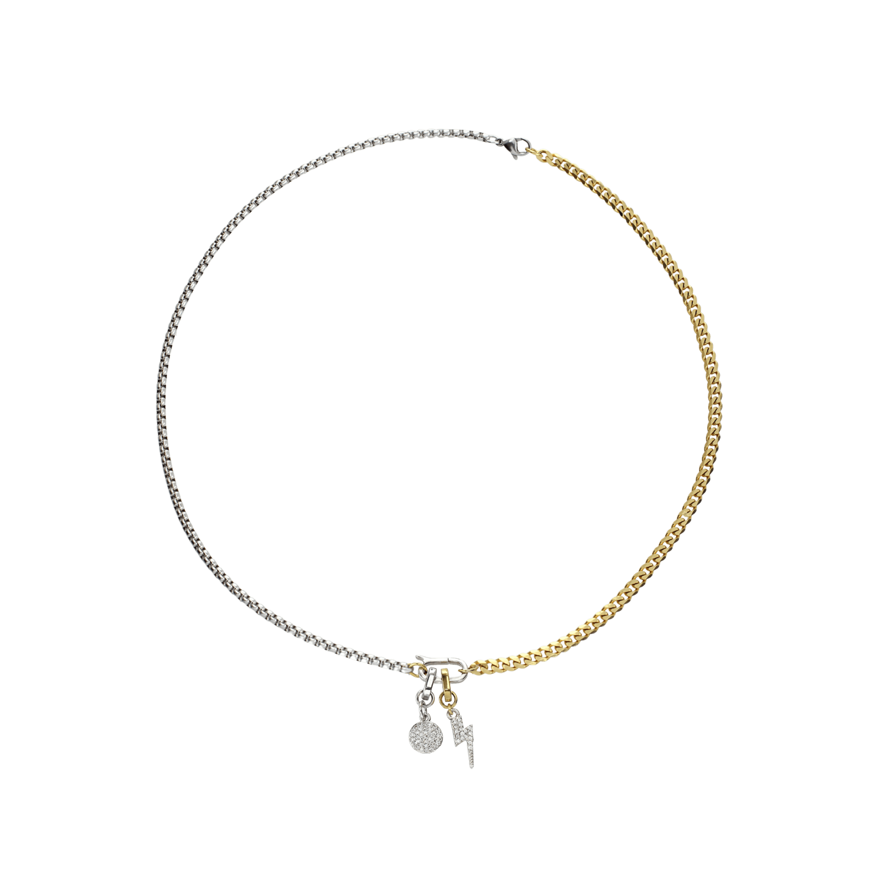 LINK CUBAN LIGHTNING CHARM NECKLACE Artizan Joyeria